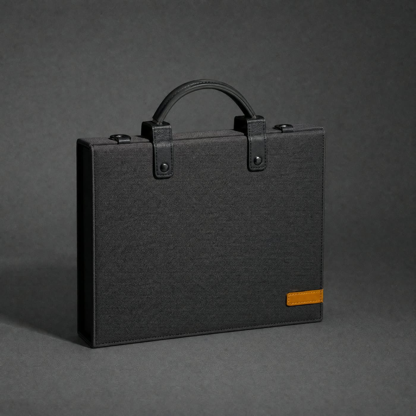 Brief Structured, Square corners, square face, square type.